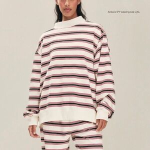 Parke stripped mock neck holiday drop